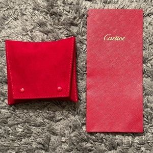 Authentic Cartier watch/jewelry pouch w/pillow insert + receipt portfolio - NWOT